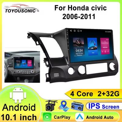 10 Inch Car Stereo Radio for Honda Civic 8 2005 - 2012 Android Carplay Multimedia Player Navigation GPS 2Din Audio DVD