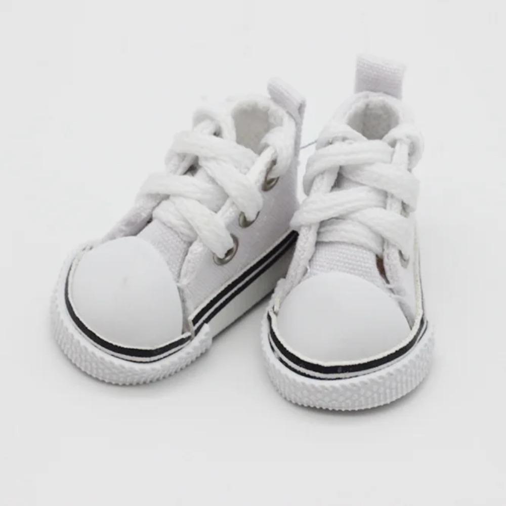 BJD Doll Clothes Accessory 5CM Mini Canvas Shoelace Doll Shoes for Play House Dress Up Accessory 1Pair