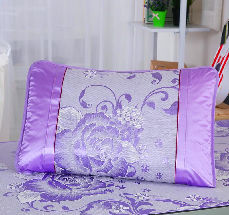 Washable Ice Silk Cool Pillowcase 48x74cm - Breathable, Sweat-Absorbent Summer Rattan Mat for Students