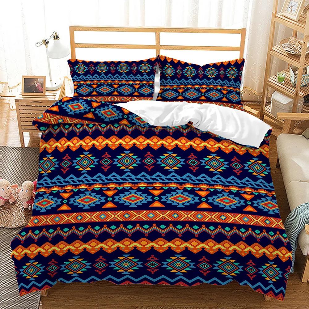 

Comforter Bohemian Home Textiles 3 Piece Set Print Mandala Datura Bedroom Set Luxuryjacquard Geometric Patterns King Size Comforter (quilt)-EU Single(135*200cm)3pcs