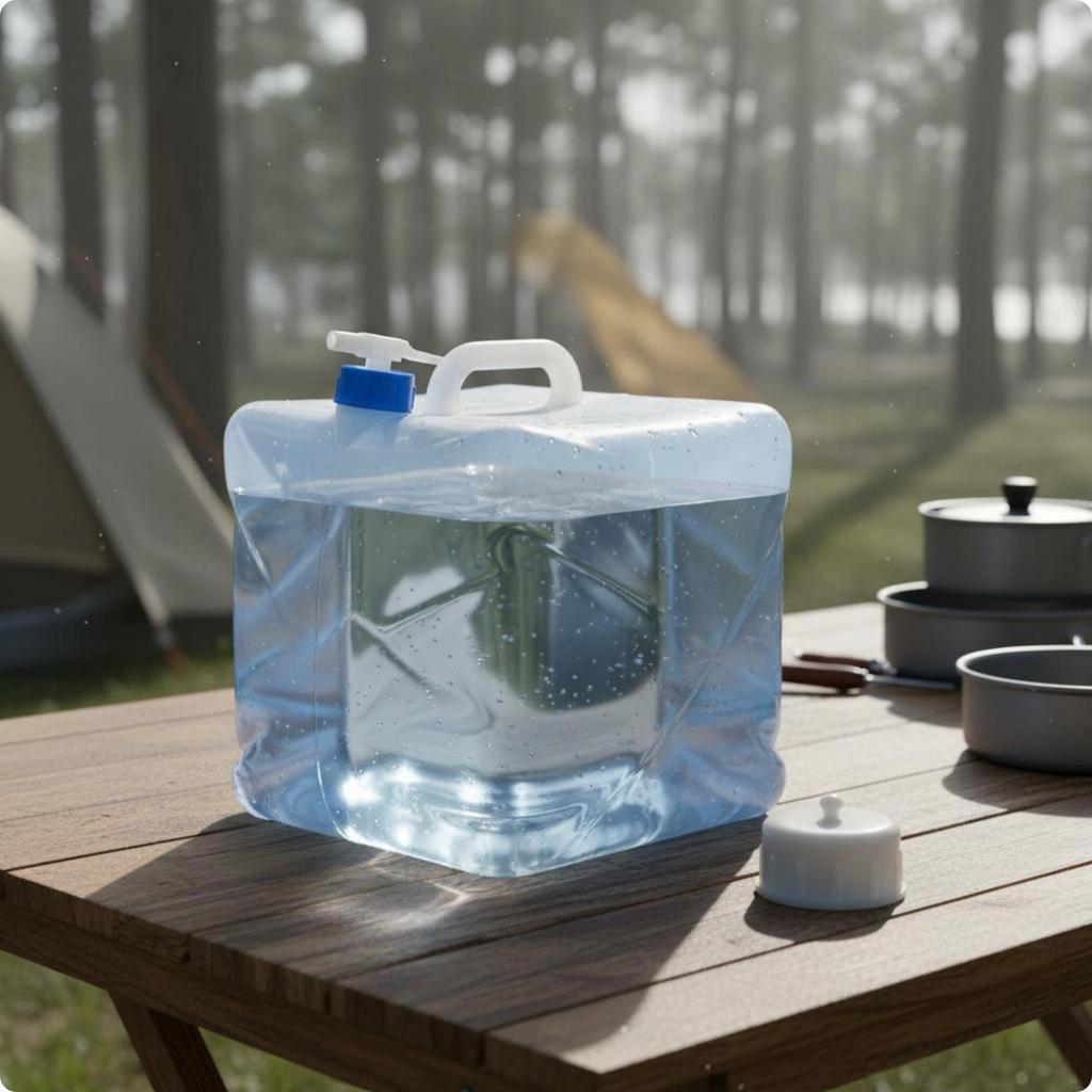 Foldable Water Tank Food Grade Container Lightweight for Travel, Road Trip 10L Faucet