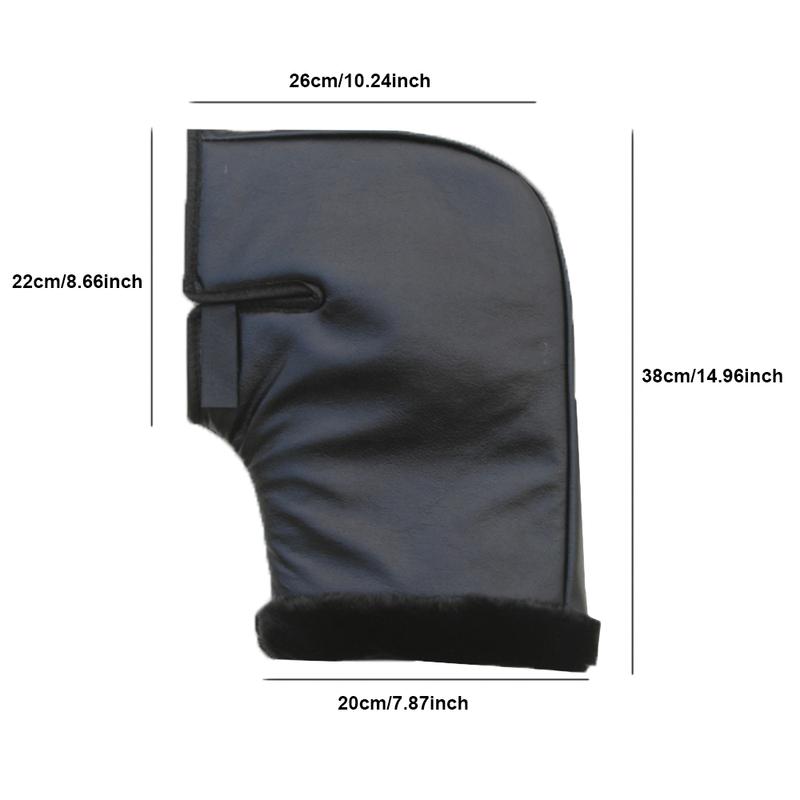 1 Pair Leather Motorcycle Handle Cover Scooter Handlebar Gloves Windproof Waterproof Motorbike Handle Bar Hand Cover Muff Winter