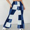 Women's Casual High Waist Flare Pants, Geometric Pattern Print Streetwear Bell Bottom Trousers