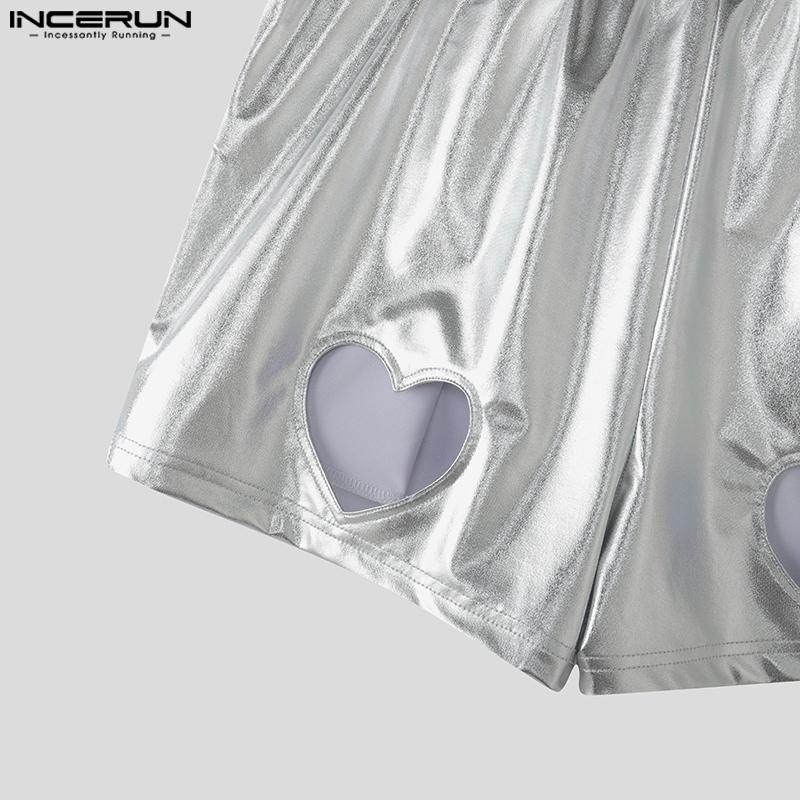 INCERUN Herren Damen Hotpants Elastischer Bund Glitzer Rückenausschnitt Partyhose