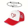 Heart and Cross Print Trucker Hat Adjustable Breathable Mesh Baseball Cap Casual Sunscreen for Men Women