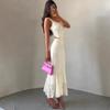 Women's New Summer Style Fashionable Sleeveless Lace Waist Top and Hip Skirt Suit for Women