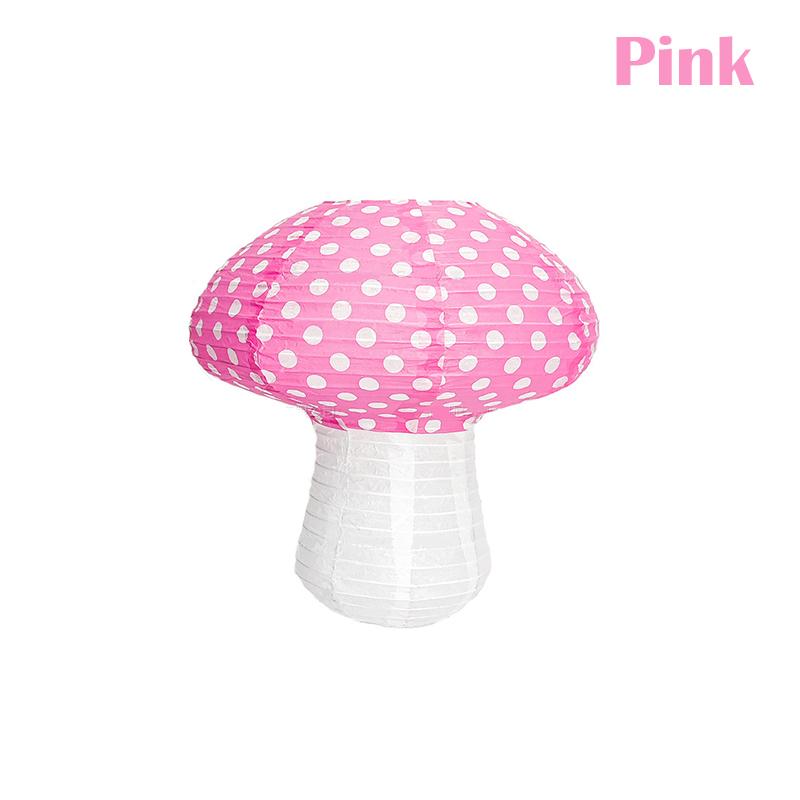 1PC Cartoon diy Party Decor Mushroom Shaped Handmade lantern Paper lanterns Round 3D Hanging