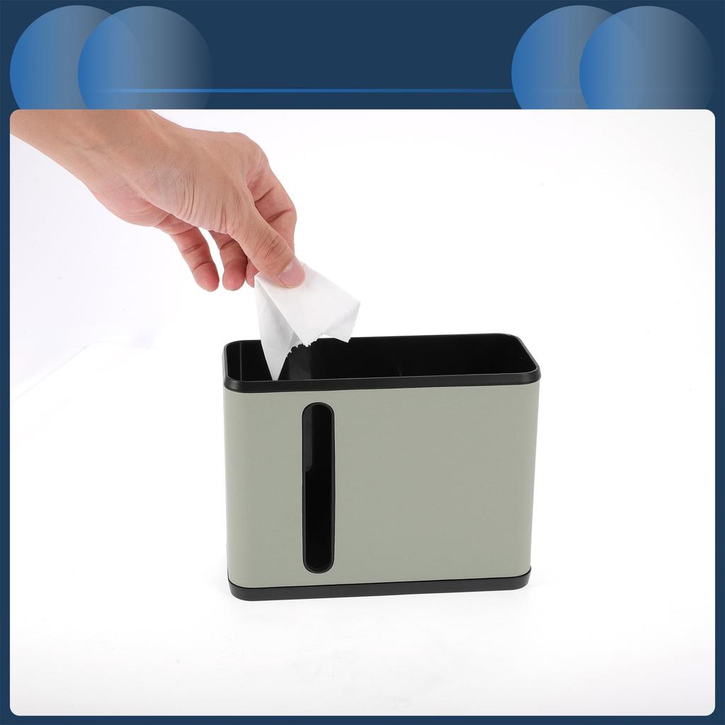 INFINAUTO Car Trash Can for Front and Rear Four Leather and Hanging Seats, 7.1" Long, 2.8" Wide, 5.5" High, ABS, Gray,