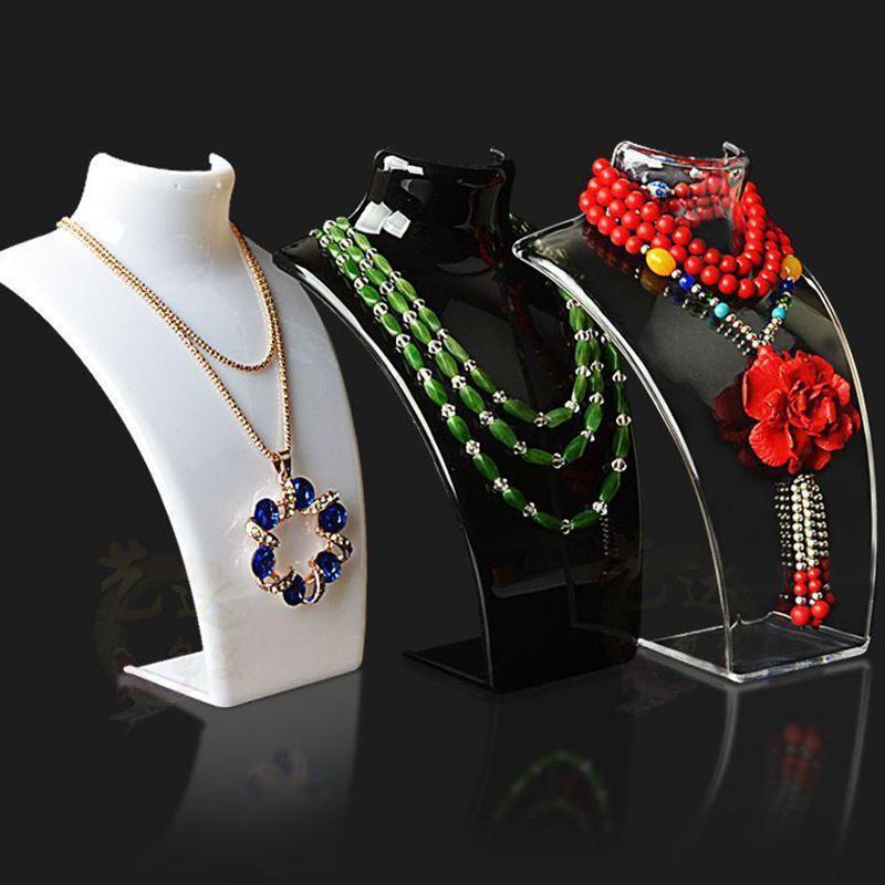 Transparenter Acryl-Porträt-Modell Schmuck-Display-Ständer Halsketten-Anhänger Ohrring-Halter Regal für dekorativen Schmuck-Organizer