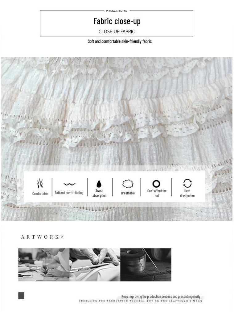 Women's High Waist Lace Ruffle A-Line Skirt - Sweet, Slimming, Anti-Exposure Spring/Summer Style