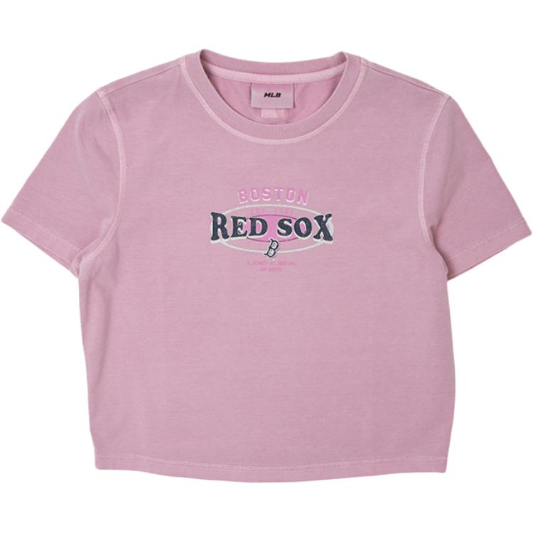 

New MLB Preppy Style Collection Boston Red Sox T Shirt Women s Hemp Purple 3FTSV0753-43PPM XS