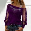2024 Women's Casual Round Neck Long-Sleeve Loose Fit Graphic T-Shirt