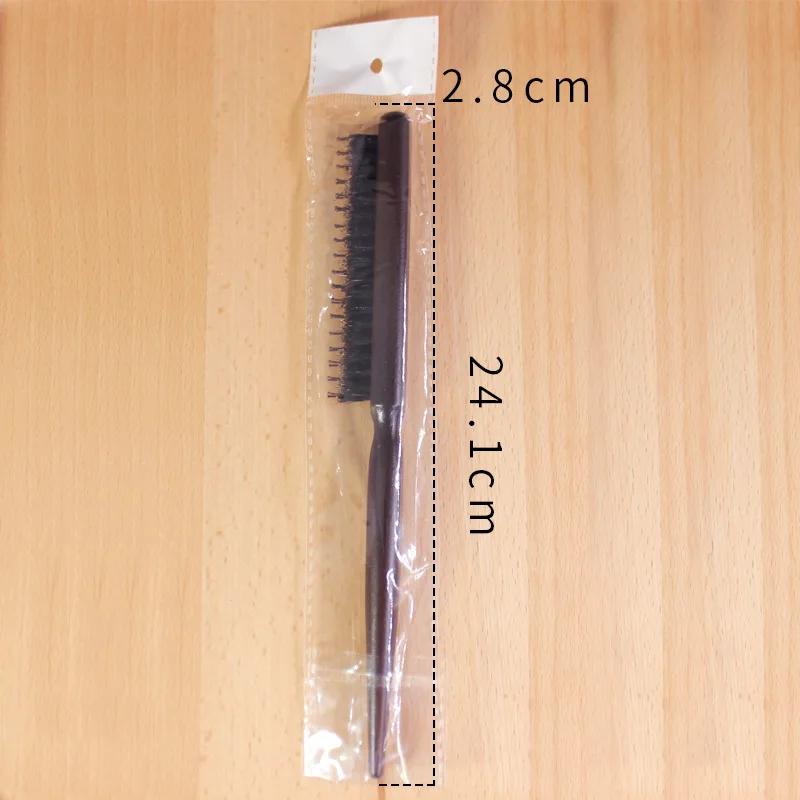 Three Rows of Boar Bristle Hair Combs for Bride's Studio Model Hair Hairdressing Fluffy Fine Handle Barber Combs High Quality