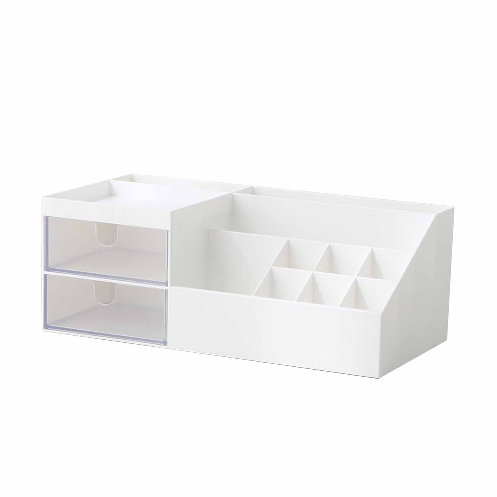 

Органайзер для макияжа большой вместимости, многофункциональный ящик для хранения косметики с выдвижными ящиками для столешницы, цвет слоновой кости белый