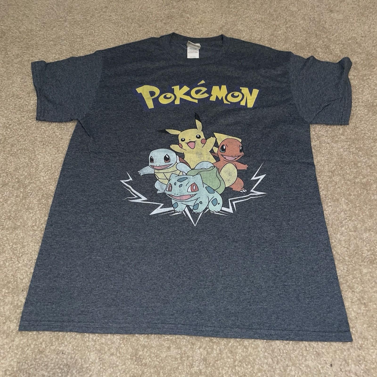 Pokemon T shirt; Pikachu Charmander Squirtle Bulbasaur; Anime Cartoon; Sz Medium Unisex T-Shirt XXXL