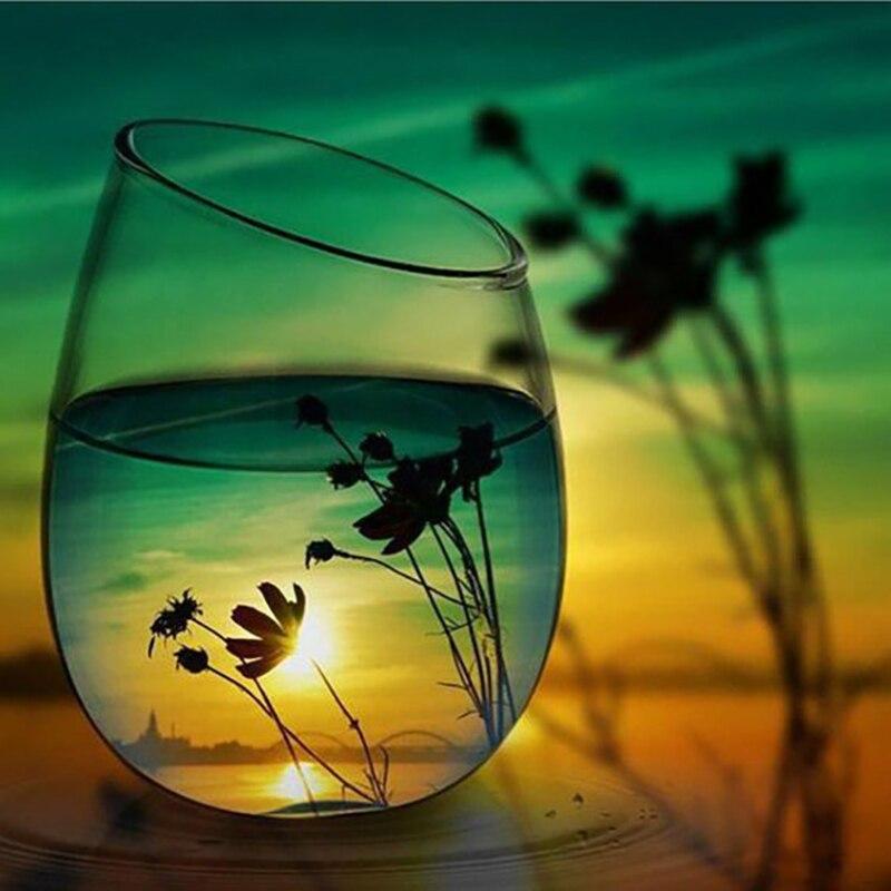 5D DIY Diamond Painting Sunset Bottle View Diamond Embroidery  Cross Stitch Full Round Drill Manual Art Home Decor Gift