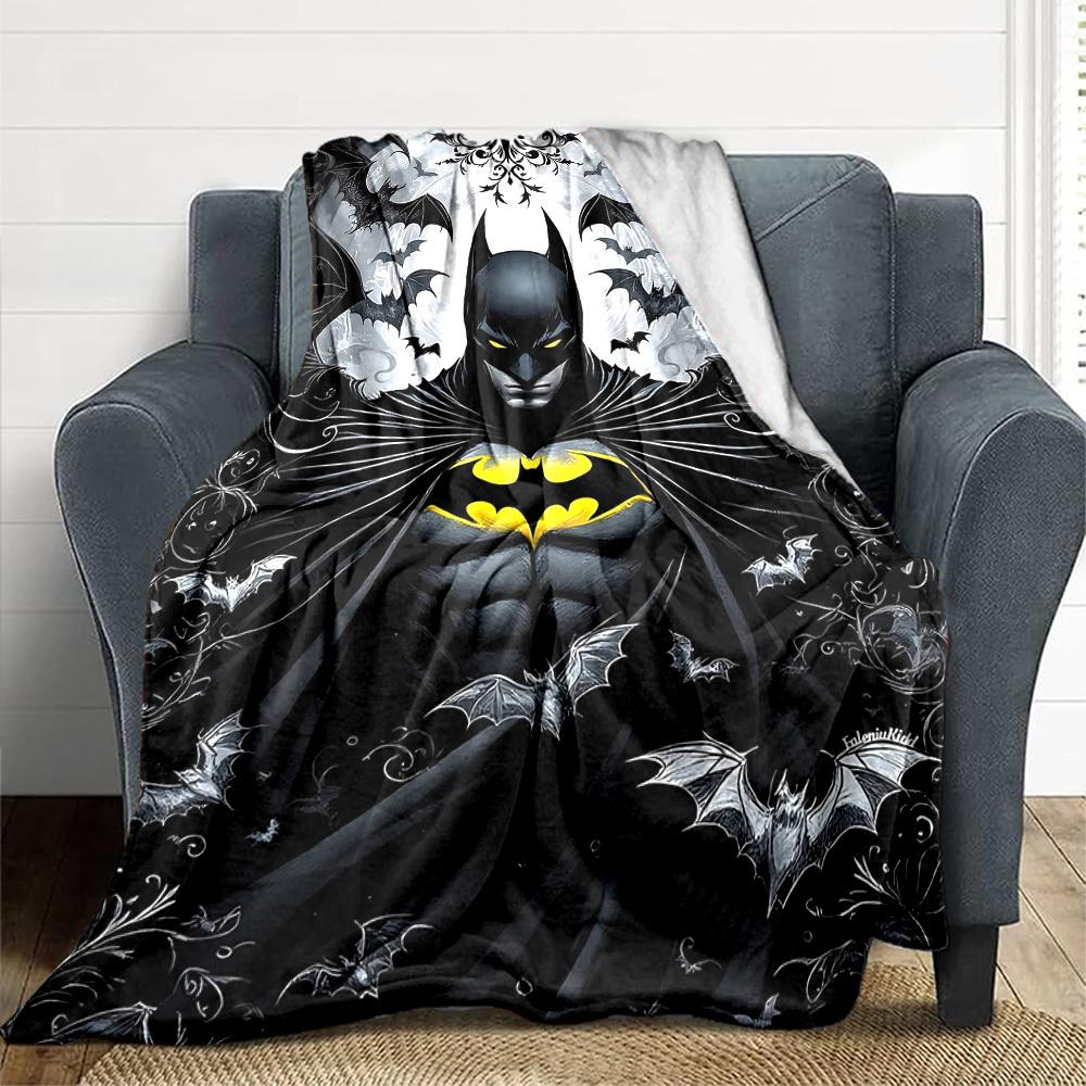 1pc Batman Flannel Throw Blanket - HD Printed Lightweight Soft Warm All-Season Blanket for Sofa, Bed, Travel, Camping 171