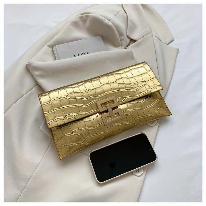 Handheld Bag Envelope Simple And Versatile Bag Dinner Crocodile Pattern Women'S Bag Wedding