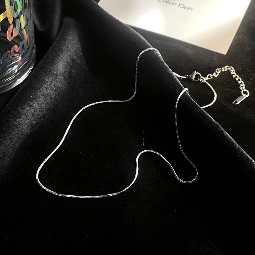 

Ожерелье из титановой стали, круглая цепочка в виде змеи, простая мужская и женская цепочка на ключицу, аксессуары