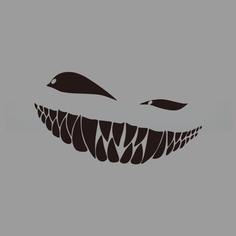 

Смешные оскаленные зубы и злой взгляд на вас с улыбкой, креативные и забавные наклейки для фанатов и любителей мультфильмов, высокое качество для автомобилей и грузовиков m L