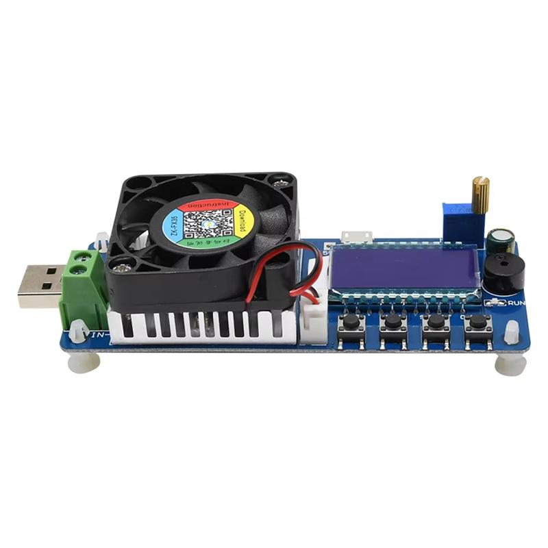 Top Deals Adjustable Resistor Battery Capacity Tester FX35 5A 35W Electronic Load Tester USB Power Tester LCD Display