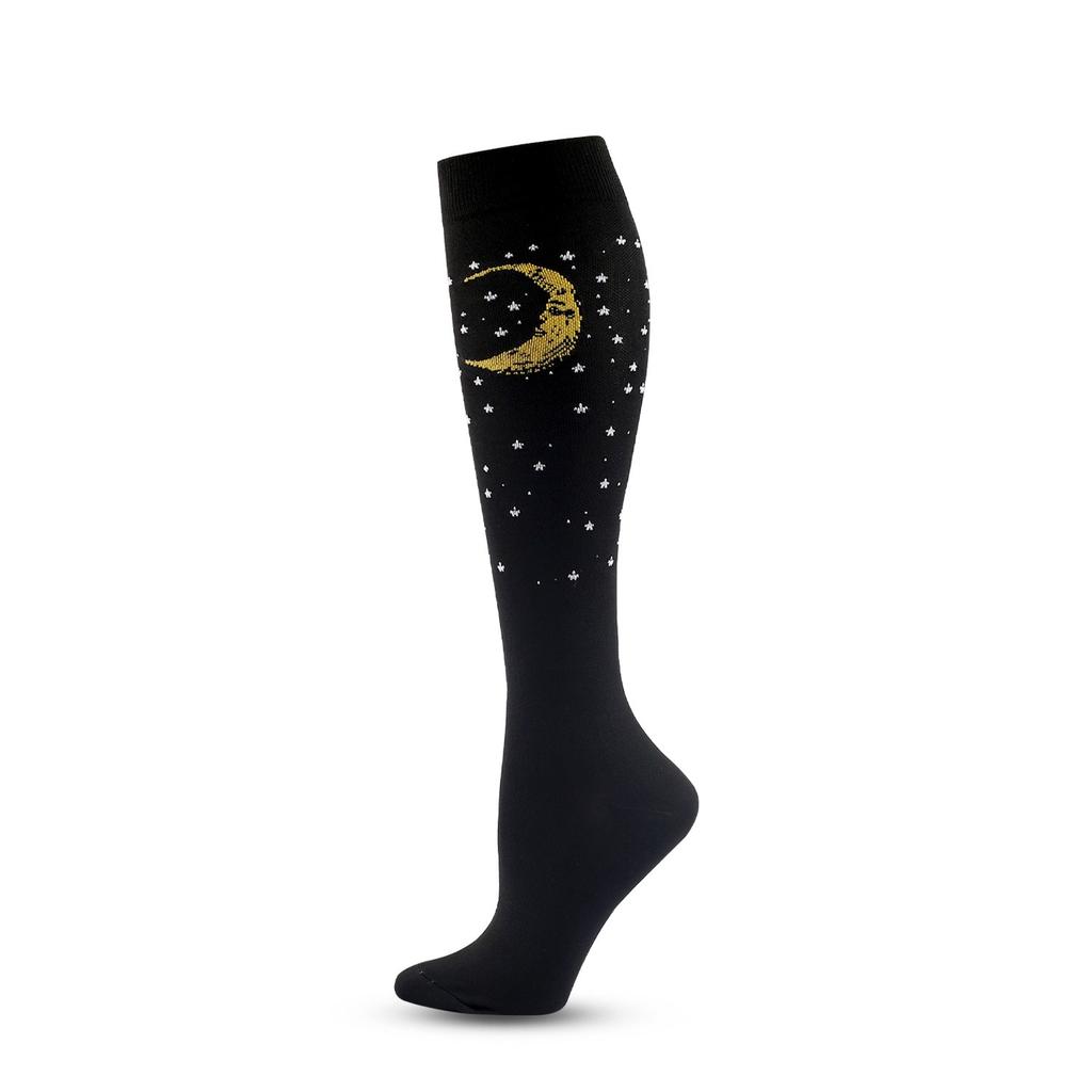Running New Compression Stockings For Varicose Veins Woman Men Nylon Elastic Cartoon Love Striped Moon Letter Sports Marathon Ca