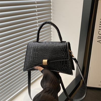 Niche Design Women'S Bag Retro Crocodile Pattern Lock Underarm Versatile Single Shoulder Crossbody Small Square Bag