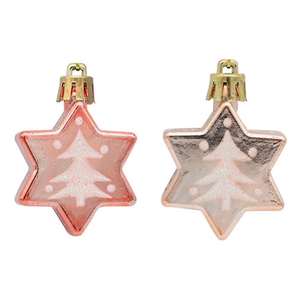 5pcs Christmas Tree Ornament Star Hanging Ornaments Tree Pendants for Xmas Festive Holiday Party Home Decoration
