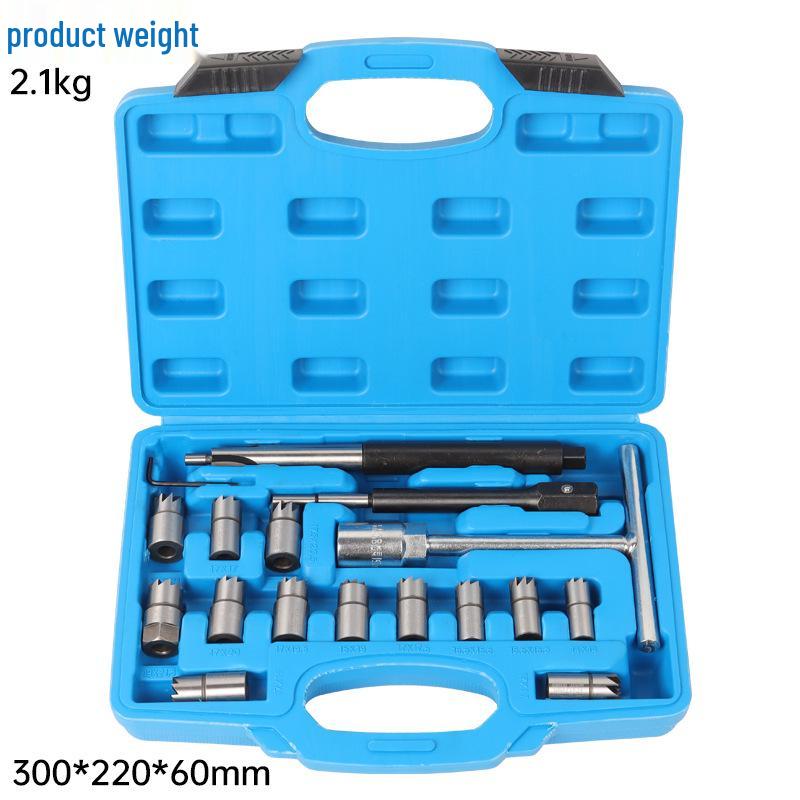 Diesel Injector Seat & Valve Cleaning Reamer Set: 6, 7, 11, 17 Pieces