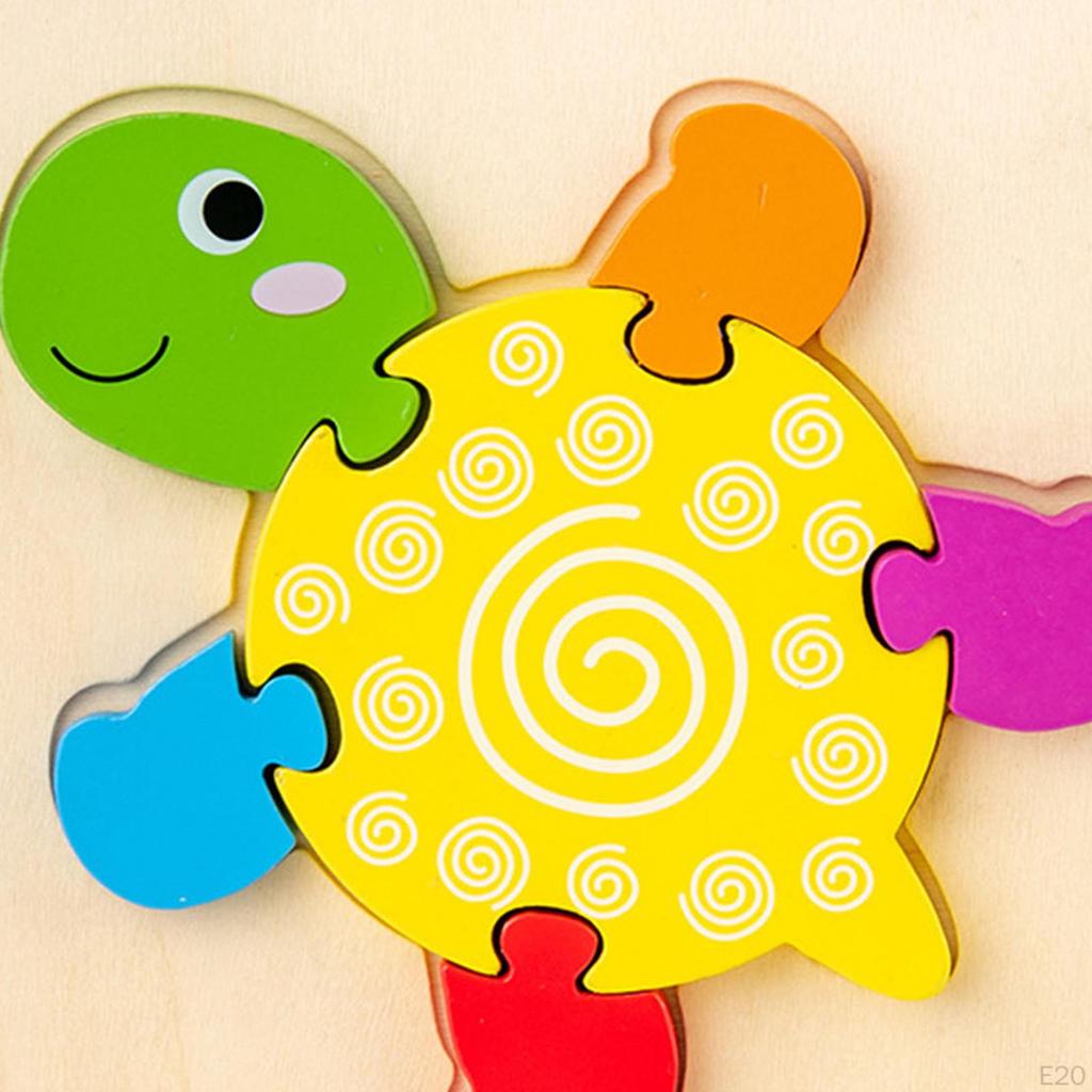 Wooden Jigsaw Puzzle Baby Montessori Challenging Ornament Shape Matching Brain Teasers