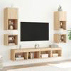 VidaXL TV Wall Units with 8 Pcs LEDs, Hanging TV Cabinets, Living Room TV Furniture, Modern, Sonoma Oak 3216592