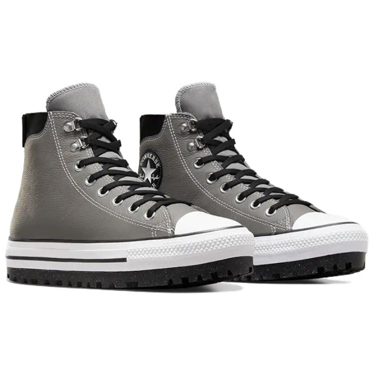 Converse All Star Ghete Skate High-Top cu Patch Glezna Stea cu Gheare Groase, Anti-Alunecare, Impermeabile, Unisex, Gri Argintiu A05575C