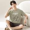 Men's Pajamas Short-Sleeve Tops Shorts MODAL COTTON Sleepwear Loungewear Students Two-Piece Plaid Solid Youth Nightwear Homewear