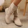 Damenstiefel mit niedrigem Absatz 2025 Neu Vier Jahreszeiten Bequeme Damenschuhe Mode Outdoor Sexy Mid-Calf Stiefel Frau Botas De Mujer