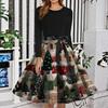 Women's Fashion Round Neck Slim-Fit Christmas Print Long-Sleeved Dress