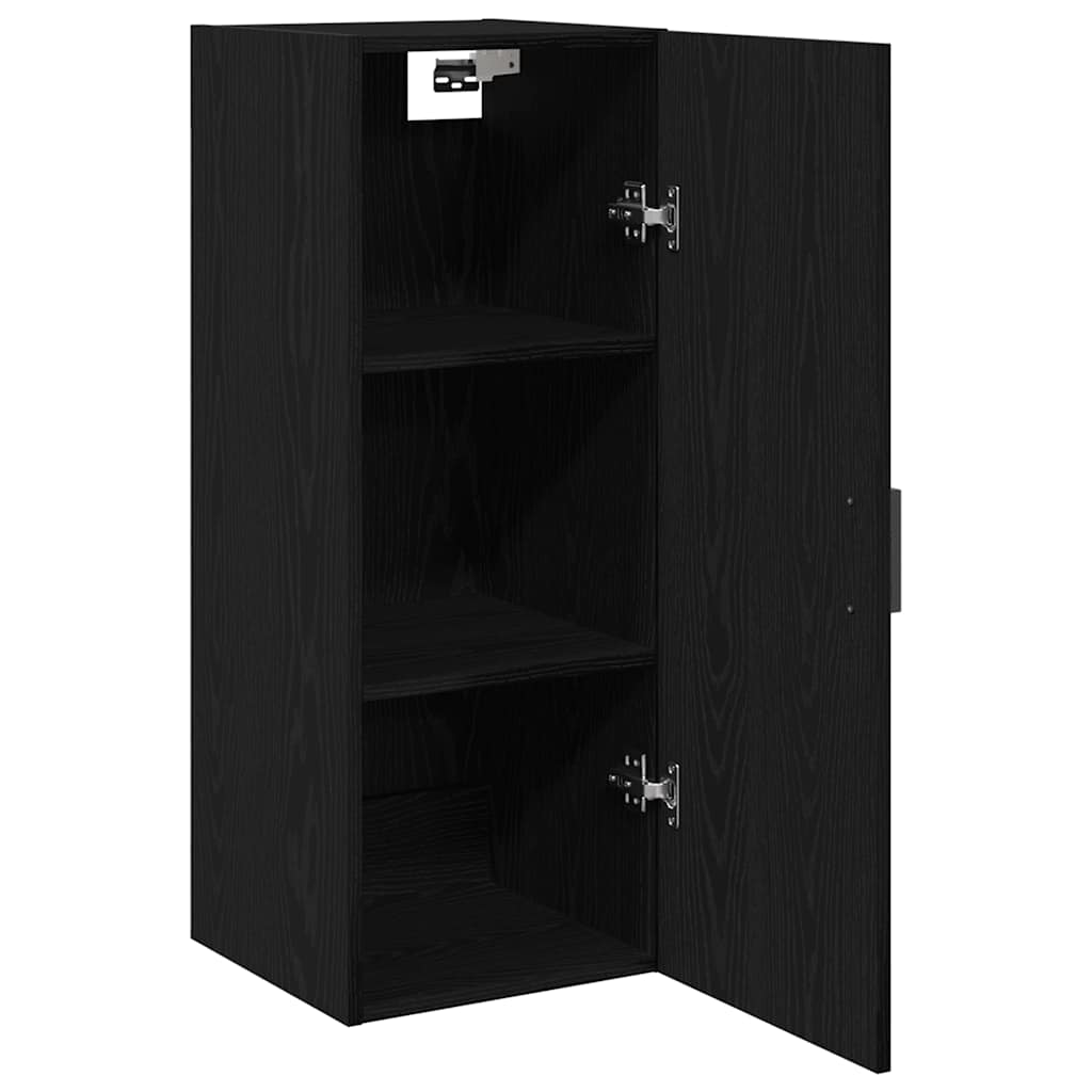Wall Cabinet Black Oak 34.5 x 34 x 90 cm Engineered Wood