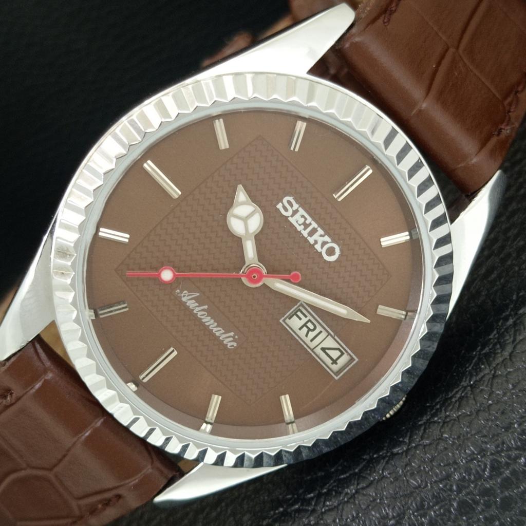 ОТРЕСТАВРИРОВАННЫЕ СЕЙКО АВТОМАТИЧЕСКИЕ 6309A ВИНТАЖНЫЕ ЯПОНСКИЕ МУЖСКИЕ ЧАСЫ С КОРИЧНЕВЫМ ЦИФЕРБЛАТОМ a443174-1