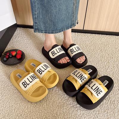 Super Fire Thick Bottom Beautiful Fashion French Out New Flat Slippers with Cool Slippers Women's Summer Dress 2025