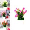 Artificial Lily Plant Set With Plastic Pot For Home Decor And Office Display