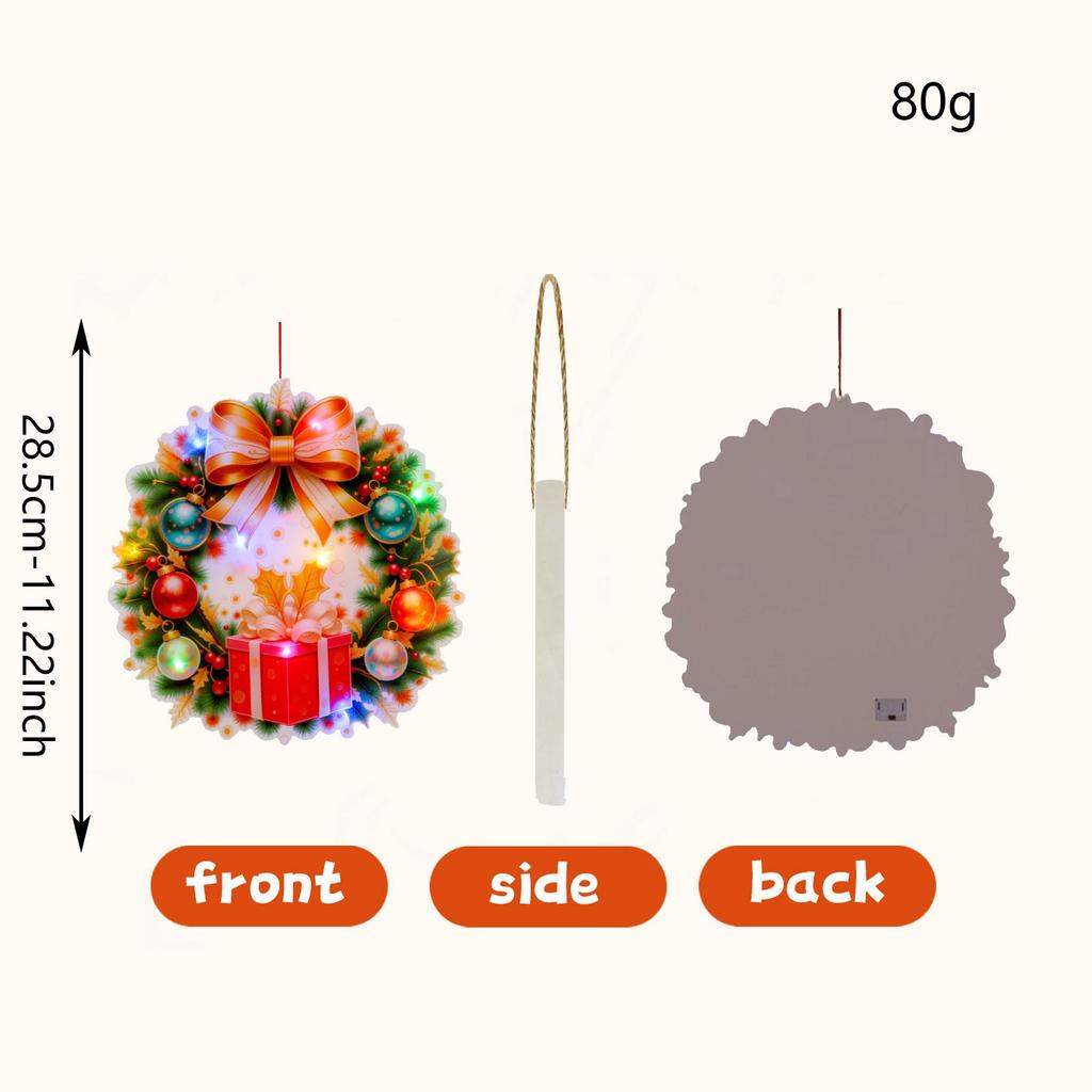 Luminous Door Hanging Decorations Christmas Home Diy Colorful Lights Snowman Scene Arrangement Hanging Decorations