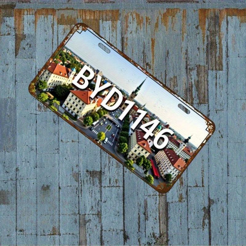 Motorcycle Souvenir License Plate, Metal Auto Wall Decor 15x30cm