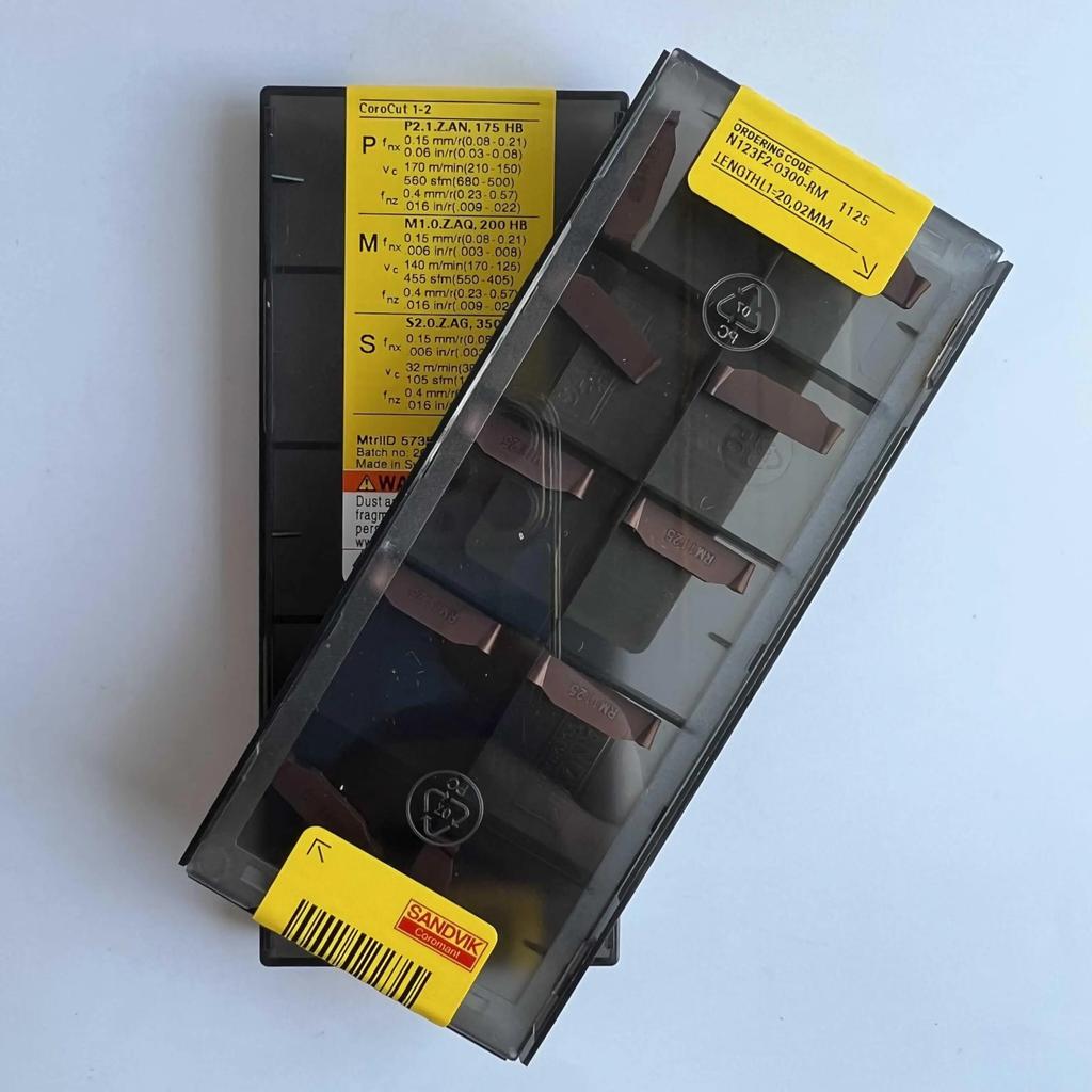 Original Sandvik / N123F2-0300-RM 1125 / CNC Lathe Carbide Blade 10 Pcs