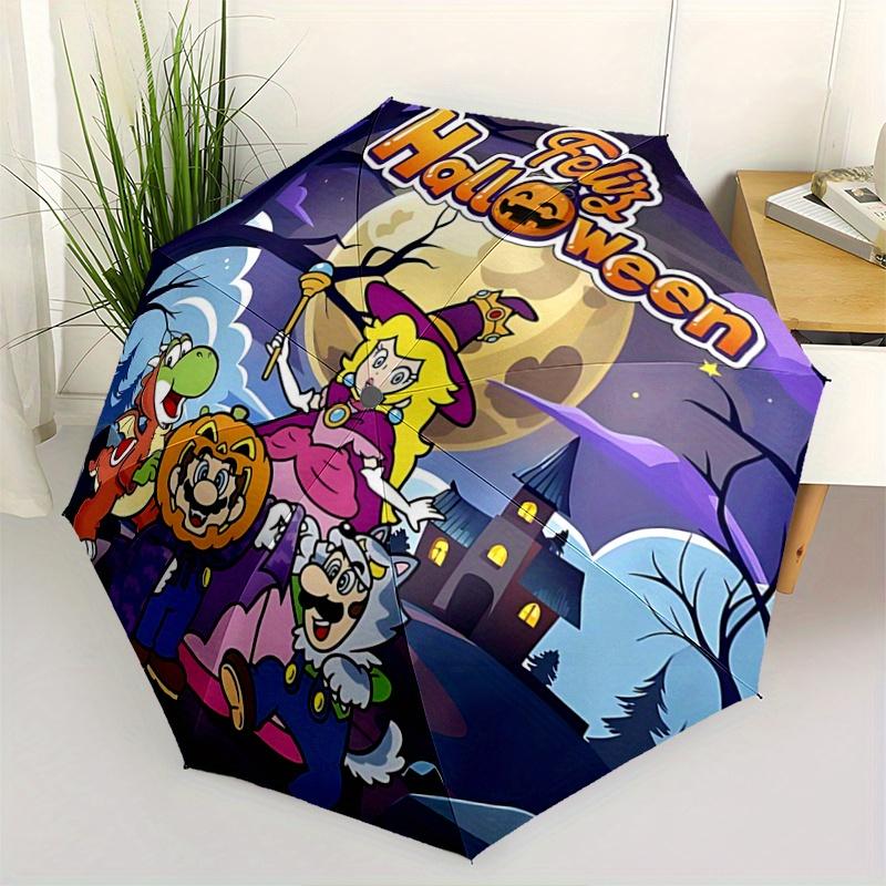 

1pc Halloween Auto Open Close Umbrella - Portable 3-Fold Design with 8 Ribs, Outdoor, for Fans, Travelers & Daily Use, Perfect Gift for Halloween