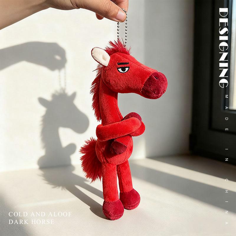 Ausgewähltes Schwarzes Pferd 2026 Jahr des Pferdes Plüschtier Pony Taschenanhänger Schlüsselanhänger