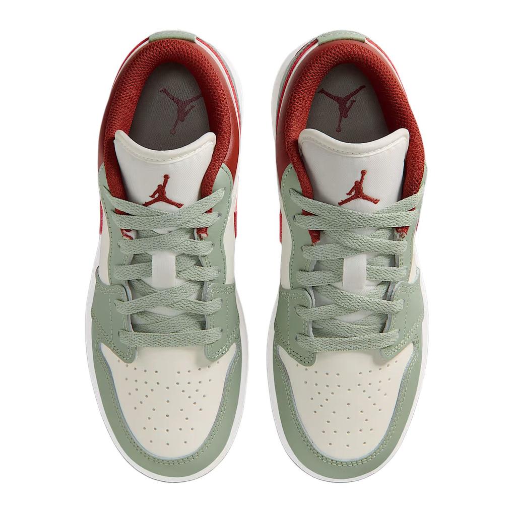Air Jordan 1 Low GS Sail Jade Horizon Scarpe da Ginnastica per Bambini Verde Platino Puro Bianco Summit 553560133