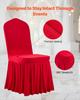 30 Pcs Red Chair Covers, Polyester Spandex Chair Cover, Stretch Slipcovers for Wedding Party Dining Banquet Flat-Front Chair Covers, Fits Chair