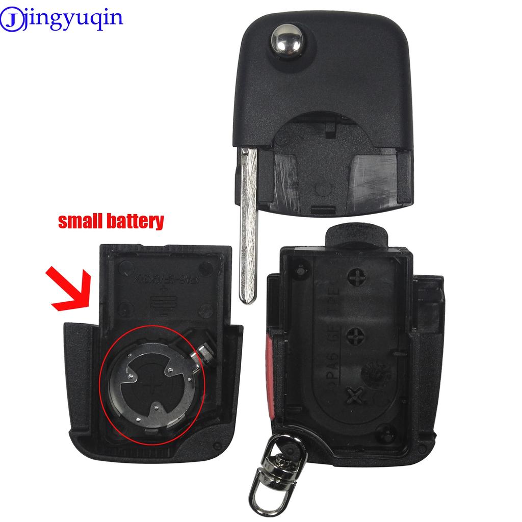 Jingyuqin Remote 2/4 Button Folding Car Key Shell Case For Volkswagen Vw Jetta Golf Passat Beetle Skoda Seat Polo B5