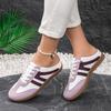 Women Retro Color Block Slip On German Trainer Mule Slippers, Breathable Soft Sole Versatile Casual Summer Walking Shoes