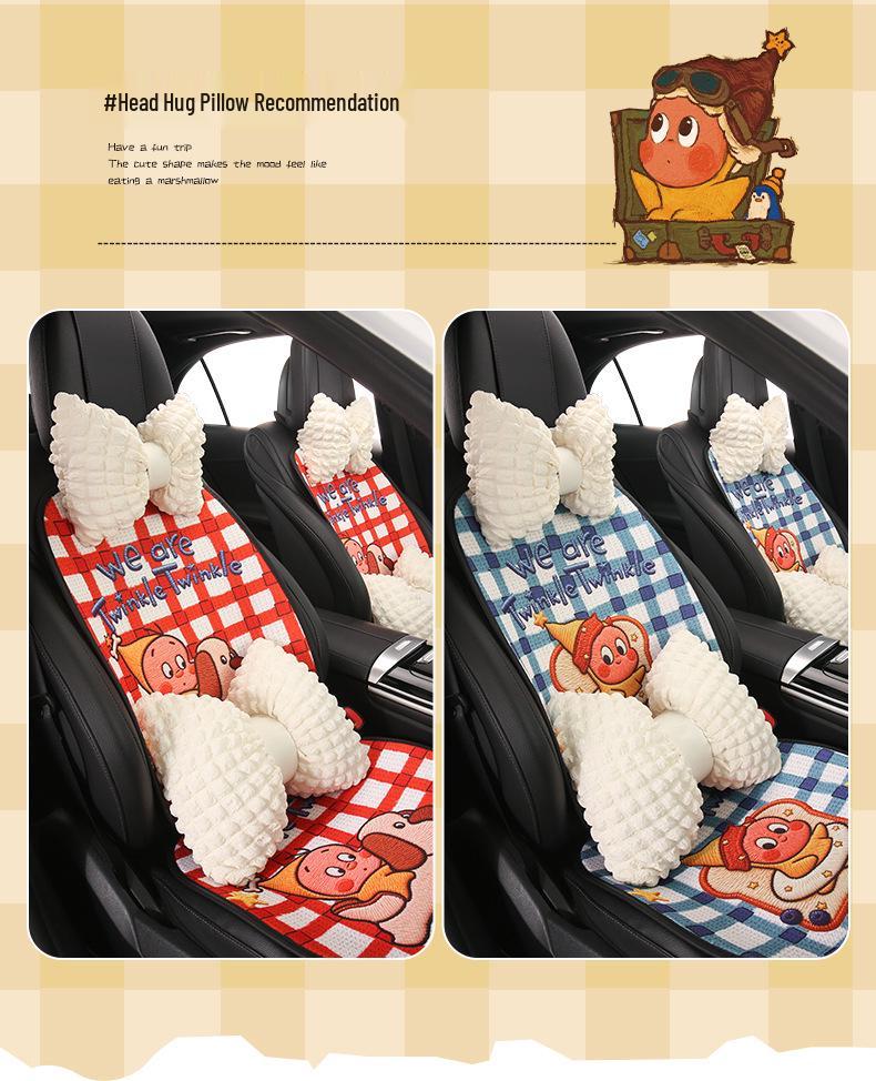 Cute Female Cartoon Car Seat Cushion for Xiaopeng MONA M03/P7/G6/G7/G3 - All Seasons