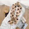Ins Style Minimalist Double-Sided Striped Simulated Silk Long Scarf Satin Double Layered Scarf French Elegant Retro Headband
